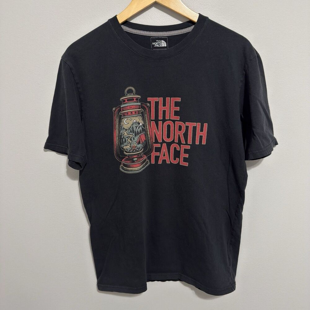 The North Face Men's T-shirt Black Lantern Logo Size M Medium